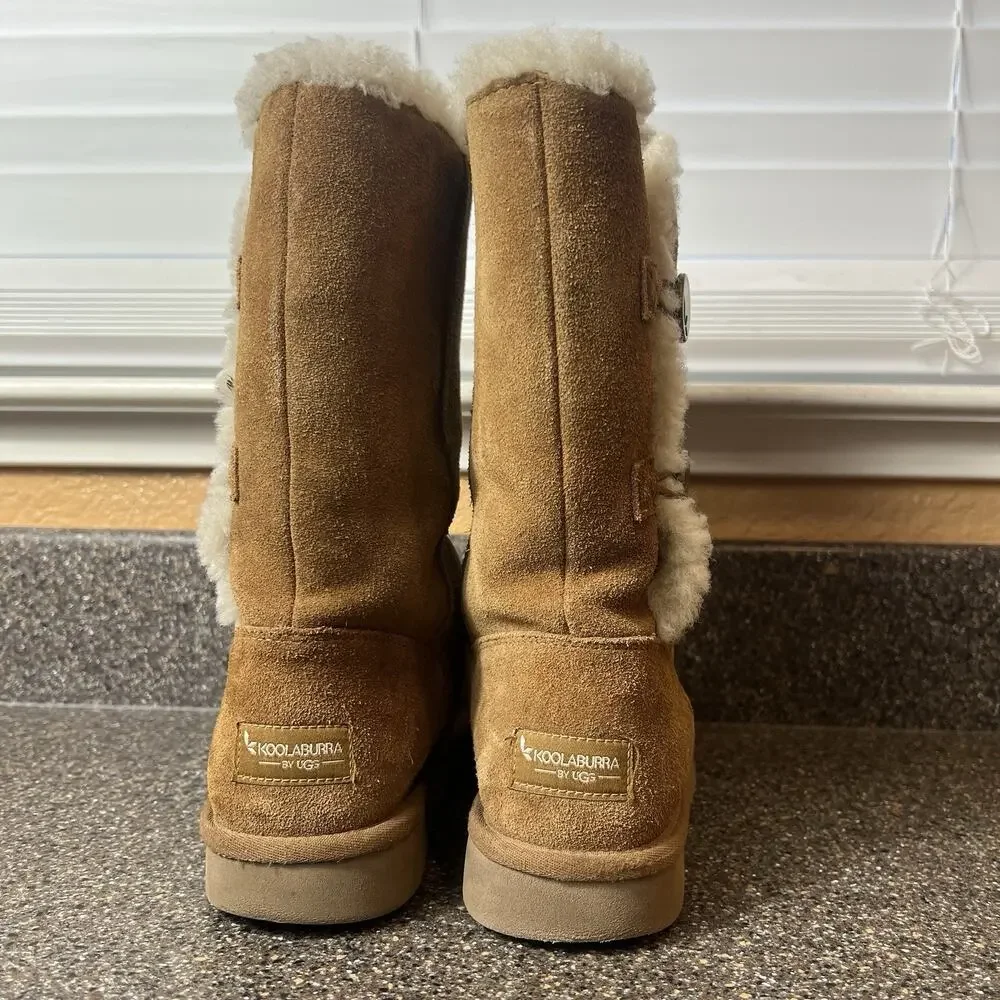Koolaburra By Ugg 1096409 Chestnut Winter Boots Women Sz 6 Sherpa Lining Pull On